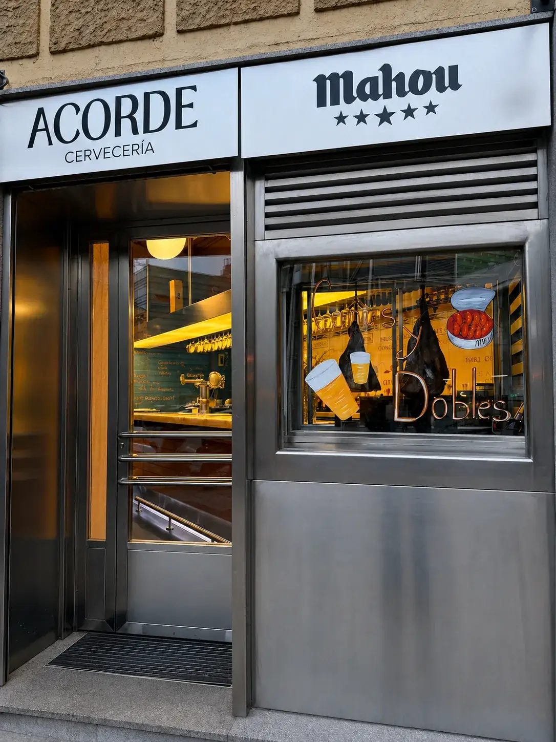 Fachada de Cervecería Acorde en la calle Jorge Juan, Madrid